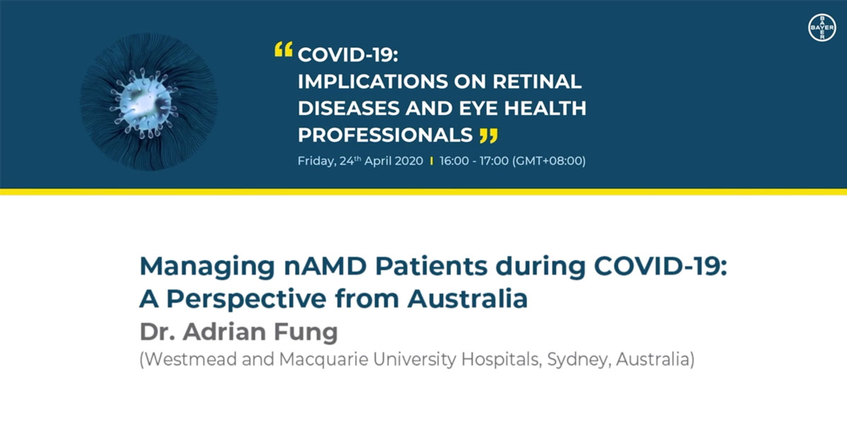 Watch Assoc Prof Fung discussing the RANZCO COVID-19 Triage Guidelines that determine which patients should be seen during the pandemic.